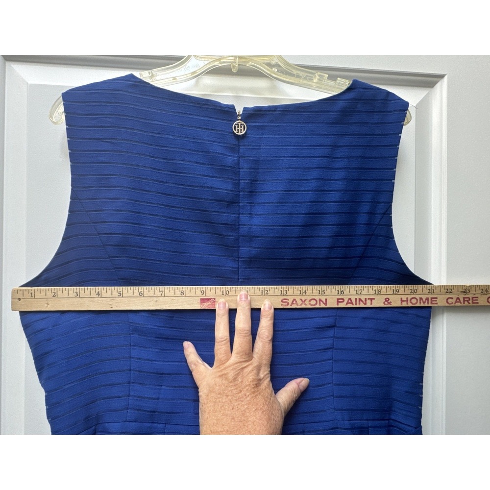Tommy Hilfiger Dress Sleeveless Women's Size 18 Blue Stripe Fit & Flare Lines - Picture 12 of 13